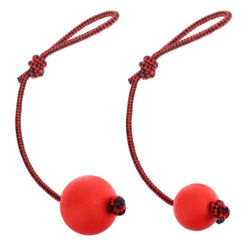 CoscosX Natural Rubber Dog Toy Ball On a Rope Reward for Pet Training/Playing/Chewing Solid Tooth Cleaning Toys,Virtually Indestructible - Image 1